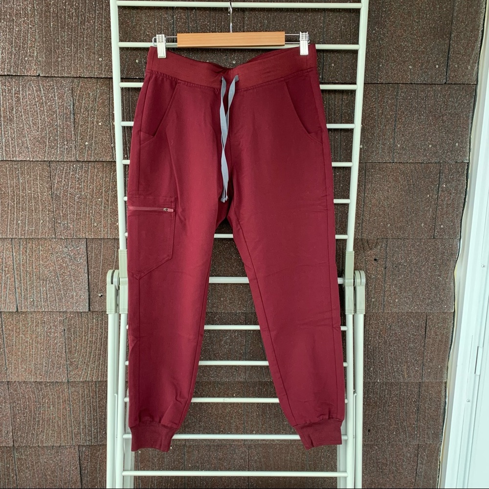 Figs Burgundy Zamora Joggers Small Petite - NO LABELS